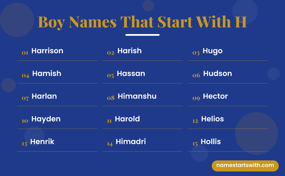 Boy Names That Start With H: Harrison, Harish, Hugo, Hamish, Hassan, Hudson and more