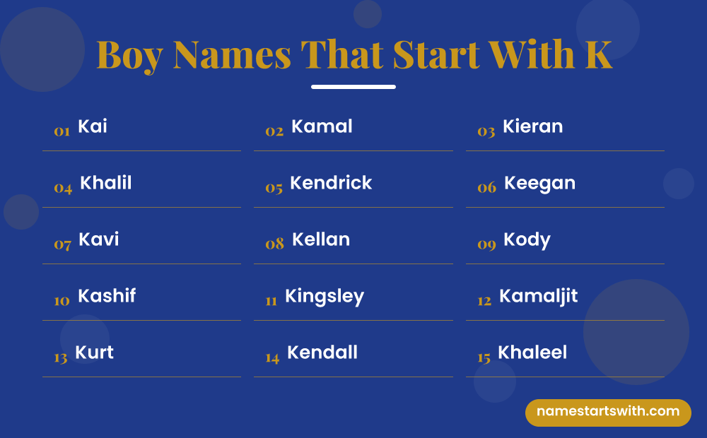 Boy Names That Start With K: Kai, Kamal, Kieran, Khalil, Kendrick, Keegan and more